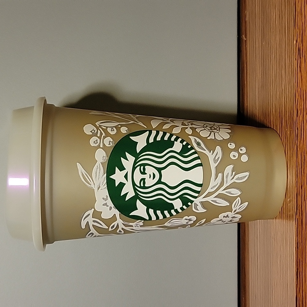Starbucks Gold to silver Enchanted Forest color changing cup , New